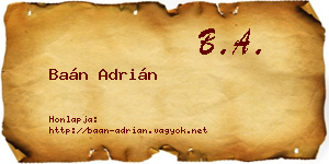 Baán Adrián névjegykártya