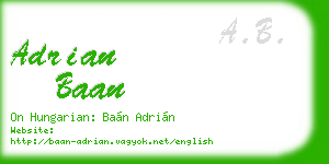 adrian baan business card