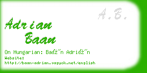adrian baan business card